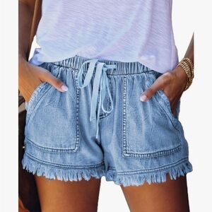 Women's Denim Frayed Hem Shorts